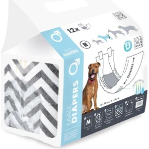 Diapers Erkek Köpekler İçin Külot (M) 12'li
