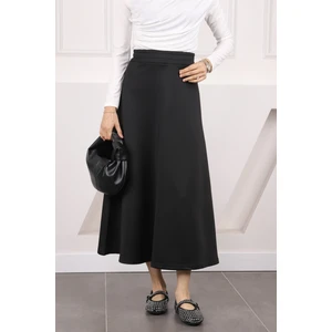 İmaj Butik Siyah Bel Lastikli Scuba Puf Etek