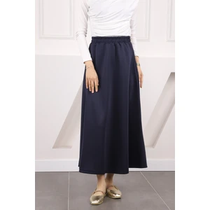 İmaj Butik Lacivert Bel Lastikli Scuba Puf Etek