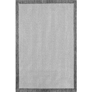 Türkmen Halı Siesta 1504 Antrasit Bordürlü Beyaz Sisal Halı Bordürlü Kolay Temizlenen Hasır Yolluk