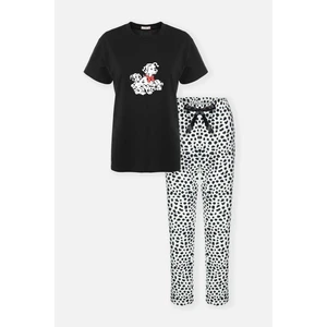 Kadın Pamuklu Dalmaçya Desenli Kısa Kollu Pijama Takımı