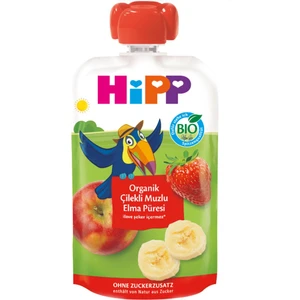 Organik Çilekli Muzlu Elma Püresi 100 gr
