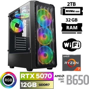 Thunder X80 Ryzen 7 7700 32GB Ddr5 Ram 2tb M.2 Nvme SSD 12GB RTX5070 Masaüstü Oyuncu Bilgisayarı