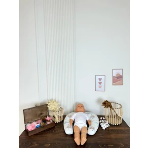 Pamuk Emzirme Yastığı | Bel Destekli & Ergonomik | Yıkanabilir Kılıflı Bebek Emzirme Minderi