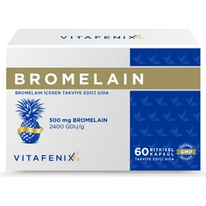 Bromelain 2400 Gdu/g 500  mg Içeren 60 Bitkisel Kapsül Takviye
