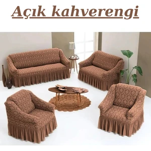 Jakarlı 3+2+1+1 Koltuk Takımı Örtüsü. Lastikli, Esnek, Yıkanabilir Koltuk, Kanepe, Çekyat Kılıfı