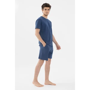 Erkek Double Yaka Şortlu Pijama Takımı Lacivert