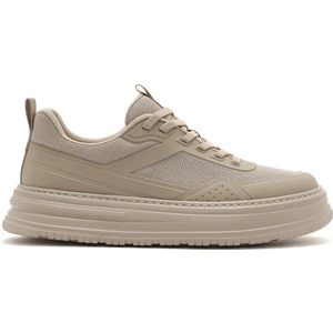 Erkek Bej Bağcıklı Kalın Tabanlı Sneaker 25SFD69366F