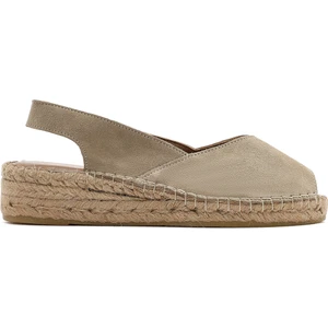Kadın Bej Süet Espadril Sandalet 25SFD206710