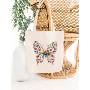 Flower Butterfly Kelebek Y2k Retro Ham Bez Tote Bag Çanta, Pinterest Çanta