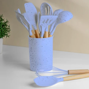 Angela Blue Ahşap Silikon 12 Parça Servis Takımı