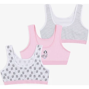 Koza İç Giyim Kız Çocuk 3'lü Kalın Askılı Yarım Atlet