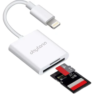 NK1022 Apple iPhone iPad Lightning To SD Camera Reader SD Micro SD Kart Okuyucu Kablo Adaptör-Beyaz