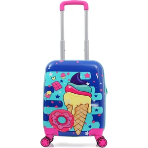 Gedox Kids Mor Pembe Dondurma Donut Desenli Kız Çocuk Valizi 151.01