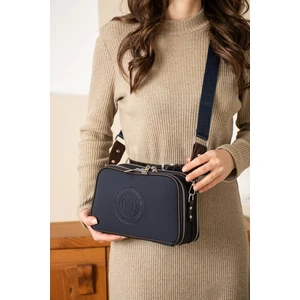 Just Polo Kadın Ayarlanabilir Askılı Lakoste Kumaş 5 Bölmeli Çapraz Çanta Omuz Çantası Mds006