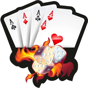Altınuç Art Design 5 Adet 10X10 cm Poker Kağıdı ve Zarlar Sticker Laptop Kask Araba Motor Defter Sticker