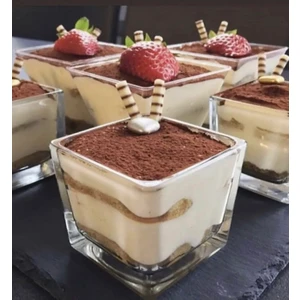 6’lı Mangolia Cup Kase Cam Magnolya Puding Tatlı Dondurma Kasesi Sunum Seti