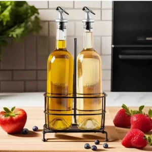 Demir Stantlı 750 ml Cam Yağdanlık Aycicek Yağı Zeytinyağı