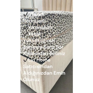 Flora Fermuarlı Yatak Kılıfı, Yatak Pedi&şiltesi, % 100 Cotton,yıkanabilir, Bej Renk