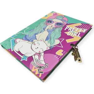 Pretty Girl Kilitli Kokulu Günlük, Hatıra Defteri 14X20CM 144 Sayfa Sert Kapak