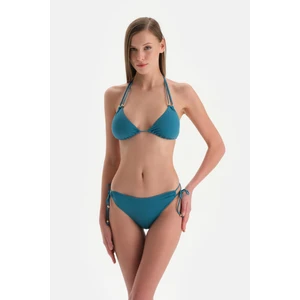 Petrol Mavi Spagetti Bikini Alt