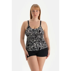 Beyaz-Siyah Toparlayıcı Kısa Şort Bikini Altı