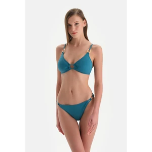 Petrol Mavi Orta Bel Bikini Alt