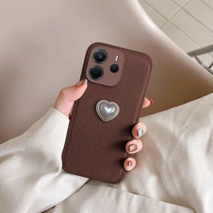 Xiaomi Redmi Note 14 Uyumlu Kılıf Zebana Velvix Silikon Kılıf Kahverengi