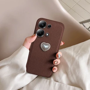 Xiaomi Poco M6 Pro Uyumlu Kılıf Zebana Velvix Silikon Kılıf Kahverengi