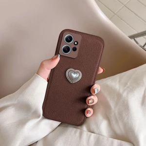 Xiaomi Redmi Note 12 Uyumlu Kılıf Zebana Velvix Silikon Kılıf Kahverengi