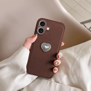 Apple iPhone 16 Plus Uyumlu Kılıf Zebana Velvix Silikon Kılıf Kahverengi