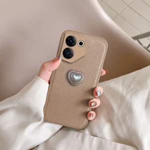 Tecno Camon 20 Pro 4g Uyumlu Kılıf Zebana Velvix Silikon Kılıf Açık Kahverengi