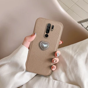 Xiaomi Redmi 9 Uyumlu Kılıf Zebana Velvix Silikon Kılıf Açık Kahverengi