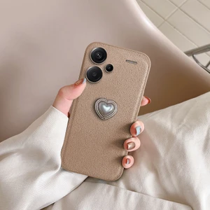 Xiaomi Redmi Note 13 Pro Plus 5g Uyumlu Kılıf Zebana Velvix Silikon Kılıf Açık Kahverengi