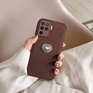 Oppo Reno 5 Lite Uyumlu Kılıf Zebana Velvix Silikon Kılıf Kahverengi
