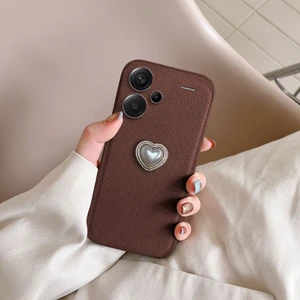 Xiaomi Redmi Note 13 Pro Plus 5g Uyumlu Kılıf Zebana Velvix Silikon Kılıf Kahverengi