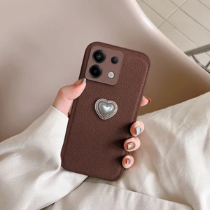 Xiaomi Poco X6 Uyumlu Kılıf Zebana Velvix Silikon Kılıf Kahverengi