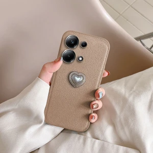Xiaomi Redmi Note 13 4g Uyumlu Kılıf Zebana Velvix Silikon Kılıf Açık Kahverengi