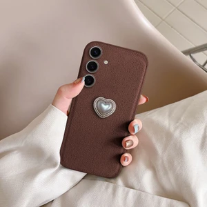 Samsung Galaxy S23 Plus Uyumlu Kılıf Zebana Velvix Silikon Kılıf Kahverengi