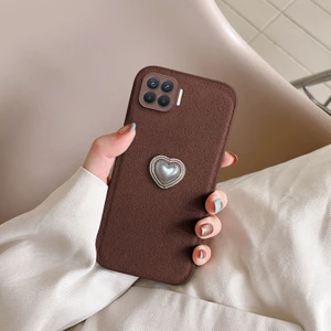 Oppo Reno 4 Lite Uyumlu Kılıf Zebana Velvix Silikon Kılıf Kahverengi