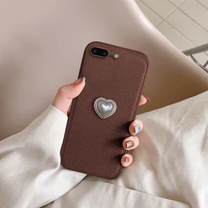 Apple iPhone 8 Plus Uyumlu Kılıf Zebana Velvix Silikon Kılıf Kahverengi