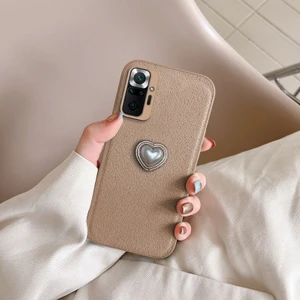 Xiaomi Redmi Note 10S Uyumlu Kılıf Zebana Velvix Silikon Kılıf Açık Kahverengi