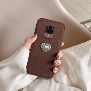 Xiaomi Redmi Note 9 Pro Uyumlu Kılıf Zebana Velvix Silikon Kılıf Kahverengi
