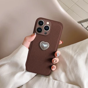 Apple iPhone 14 Pro Max Uyumlu Kılıf Zebana Velvix Silikon Kılıf Kahverengi