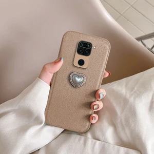 Xiaomi Redmi Note 9 Uyumlu Kılıf Zebana Velvix Silikon Kılıf Açık Kahverengi