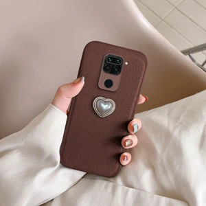 Xiaomi Redmi Note 9 Uyumlu Kılıf Zebana Velvix Silikon Kılıf Kahverengi