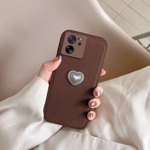 Xiaomi Mi 13T Pro Uyumlu Kılıf Zebana Velvix Silikon Kılıf Kahverengi