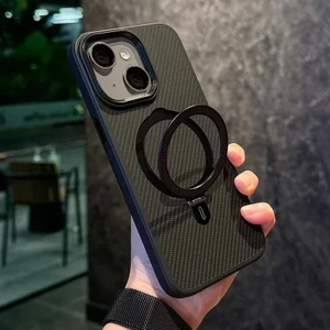 Apple iPhone 15 Uyumlu Kılıf Zebana Best Karbon Fiber Kılıf (Kablosuz Şarj Destekli) Siyah