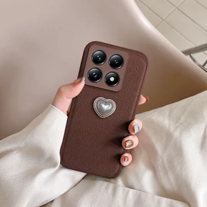 Xiaomi Mi 14T Uyumlu Kılıf Zebana Velvix Silikon Kılıf Kahverengi