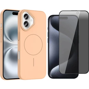 Apple iPhone 16 Plus Kılıf M-safe Şarj Özellikli Zore Ruby Sert Kapak + Hayalet Ekran Koruyucu